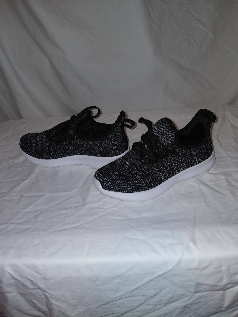 Athletic Works Black and White Knit Kids Sneakers